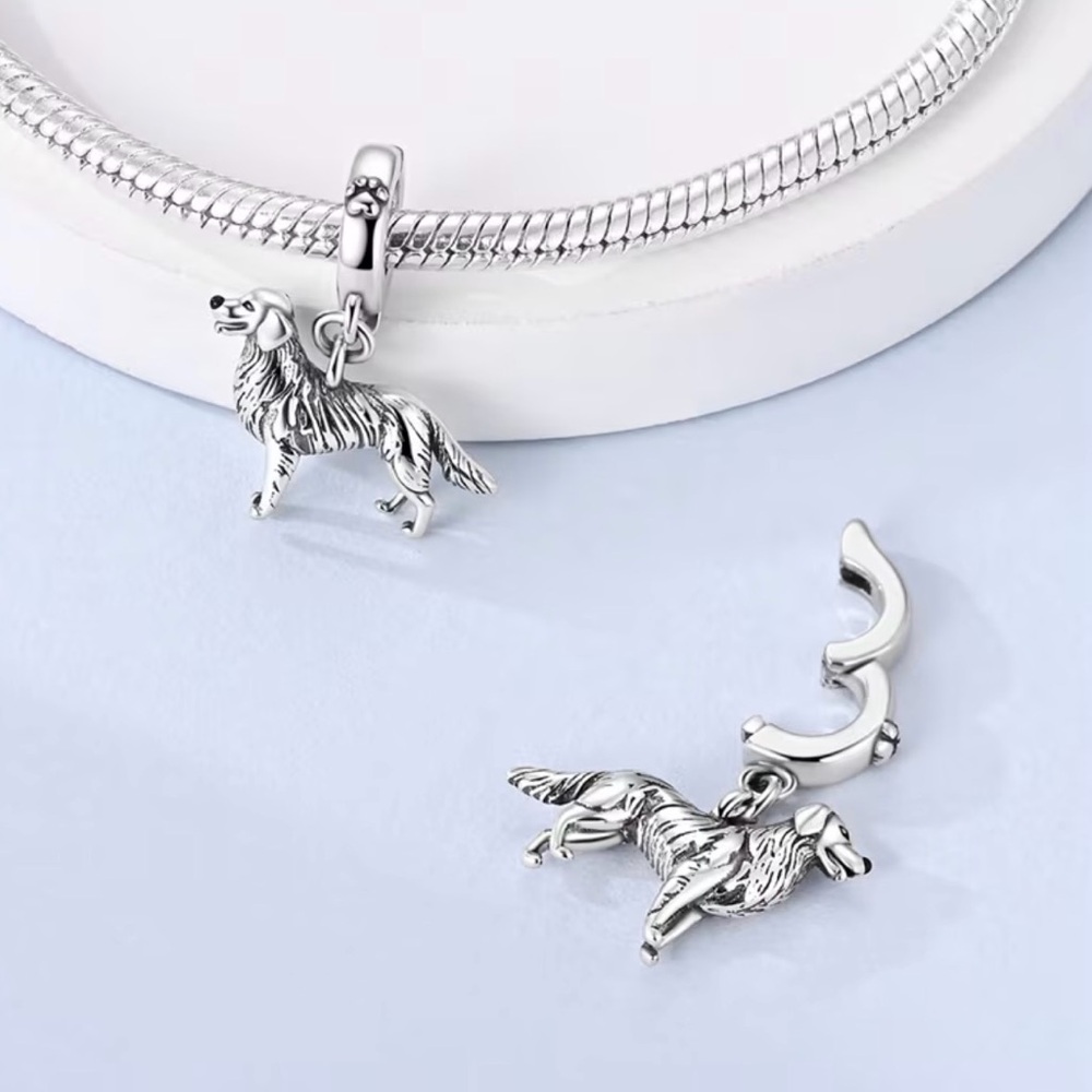 Silver Dog Charm Pendant - Picture 3 of 11